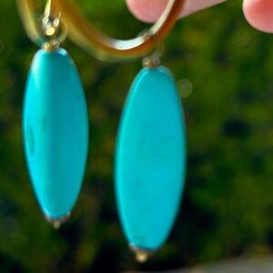 GENUINE TURQUOISE DANGLE/HOOP EARRINGS